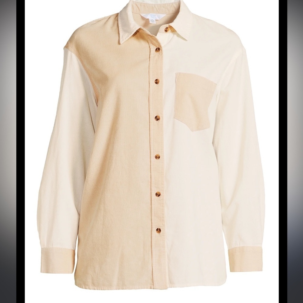 Time and Tru 2 Tone Corduroy Button Down shirt size XXL - Picture 2 of 7